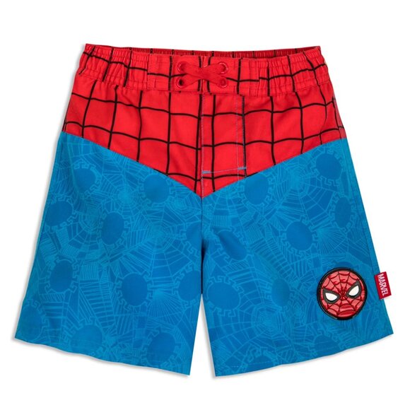 NEW Disney Store Marvel Spiderman Swimsuit Swim Trunks Board Shorts Suit 5/6 6 - Picture 5 of 6
